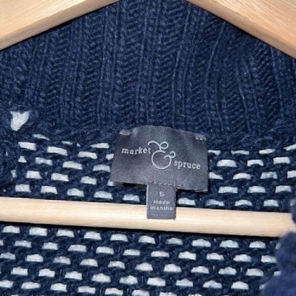 Market & Spruce navy and white poncho sweater size small excellent condition - Picture 5 of 6